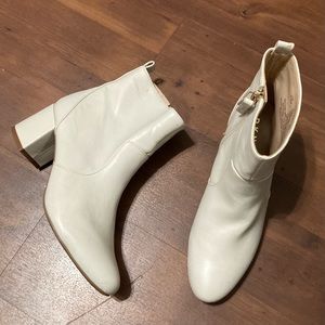 DKNY pearl white ankle boots